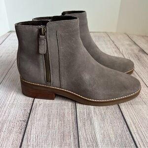 COLE HAAN Rene Gray Suede Booties Boots 8